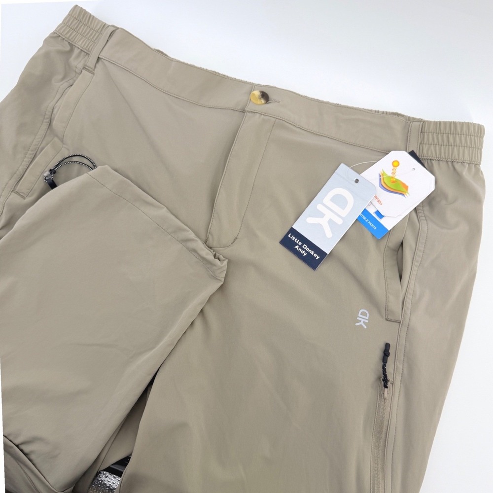 Little Donkey Andy Convertible Pants Women 3XL Khaki Hiking Cargo Zip Off Trail